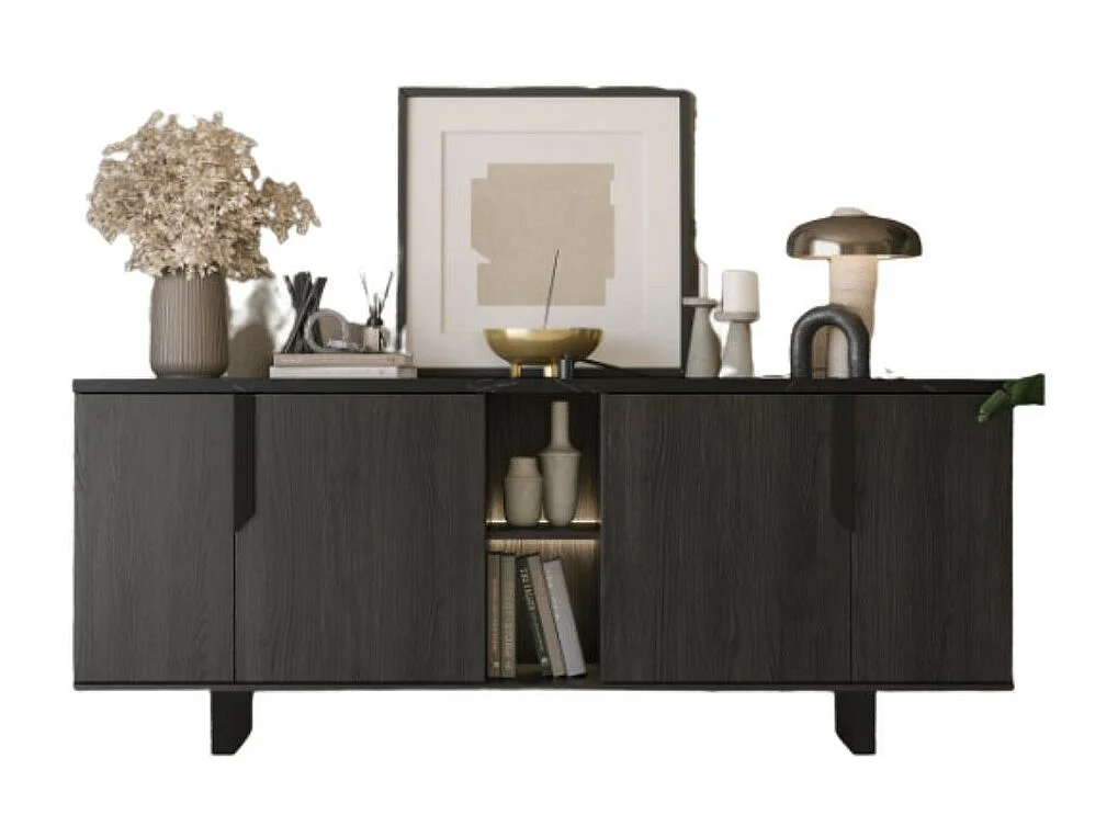 Madia 4 ante palissandro nero Zaira 205x49x83h