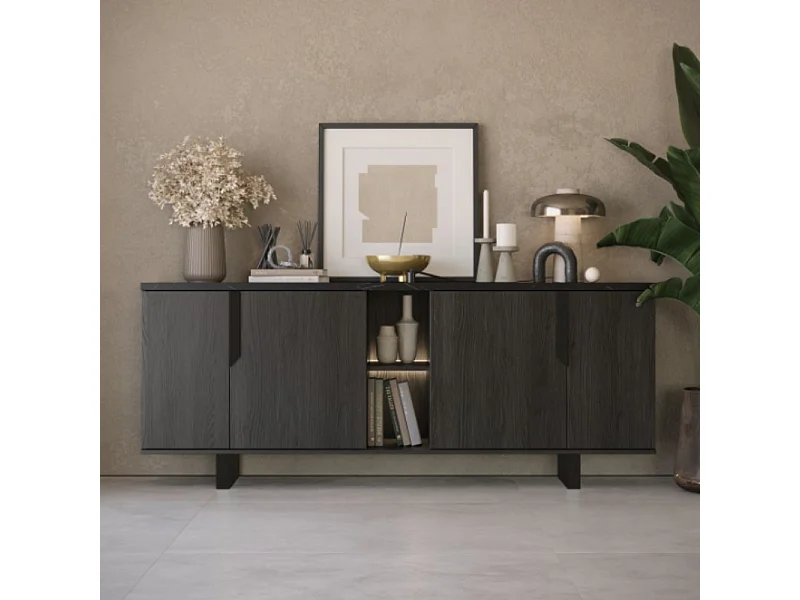 Madia 4 ante palissandro nero Zaira 205x49x83h