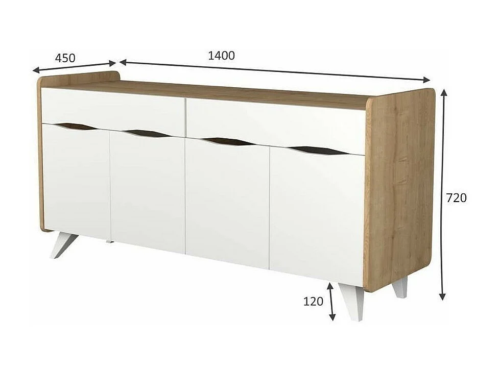 Madia Sila 140x45x72H cm colore cemento