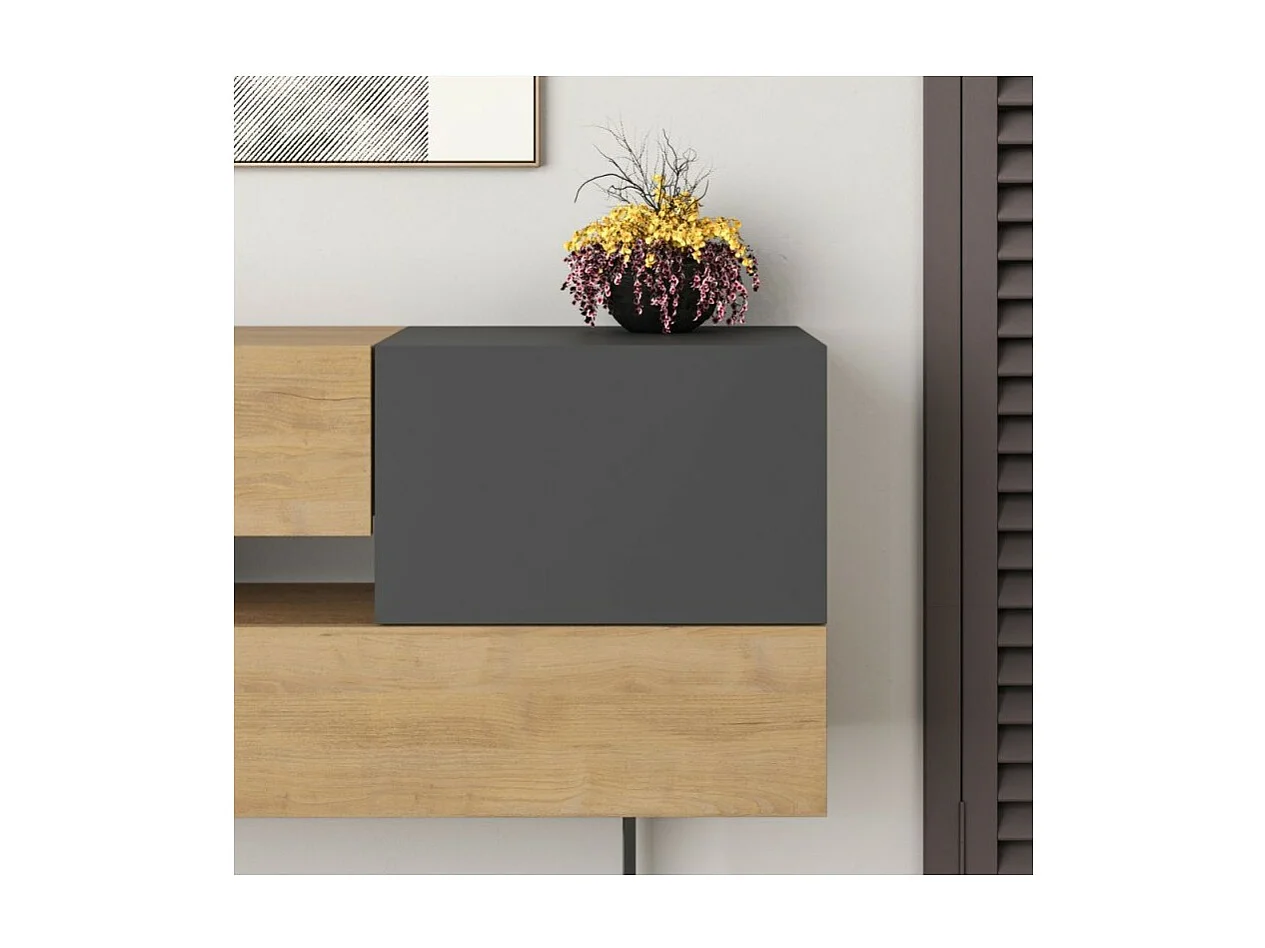 Madia rovere e antracite 2 ante e 2 cassetti Eros 145x40x82h