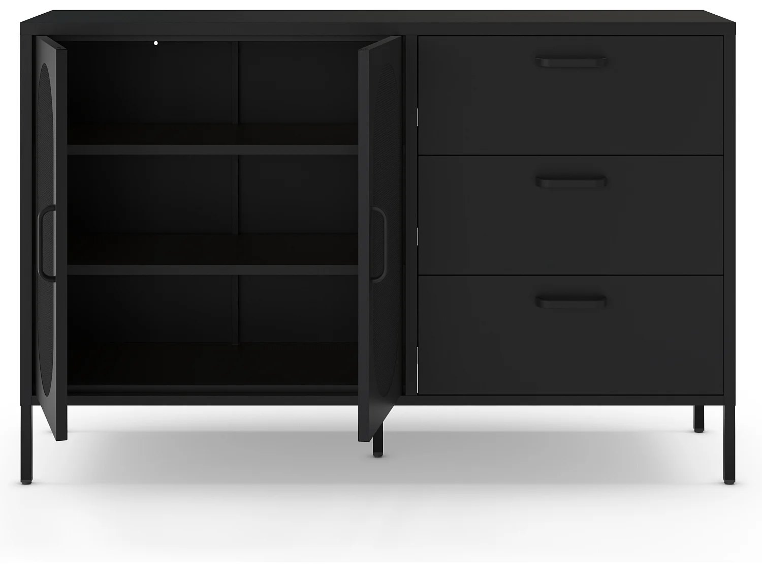 Dressoir Diora - 140x40x90cm - Zwart