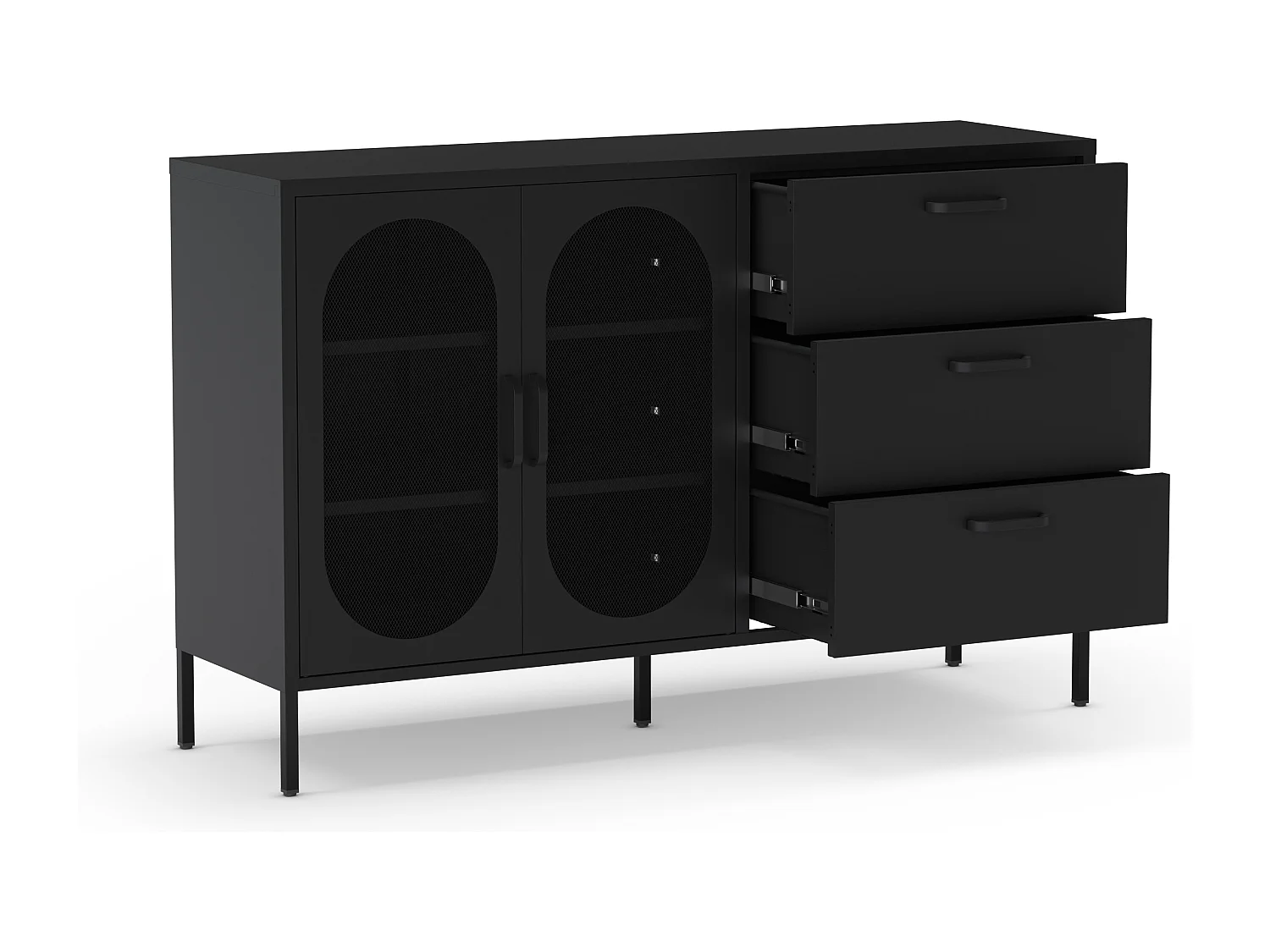 Dressoir Diora - 140x40x90cm - Zwart