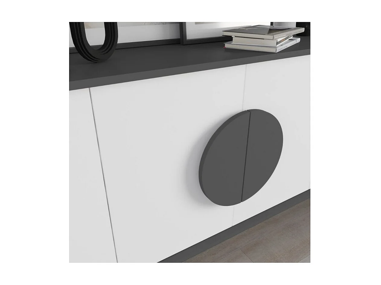 Madia 4 ante Gora180 colore antracite e bianco 180x35,6x82