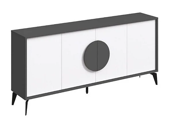 Madia 4 ante Gora180 colore antracite e bianco 180x35,6x82