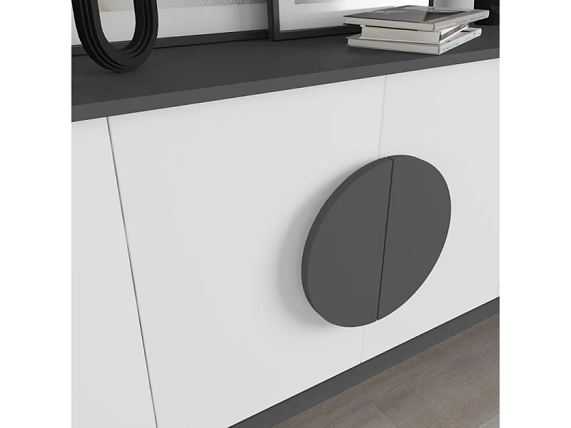 Madia 4 ante Gora180 colore antracite e bianco 180x35,6x82