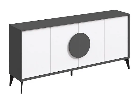 Madia 4 ante Gora180 colore antracite e bianco 180x35,6x82