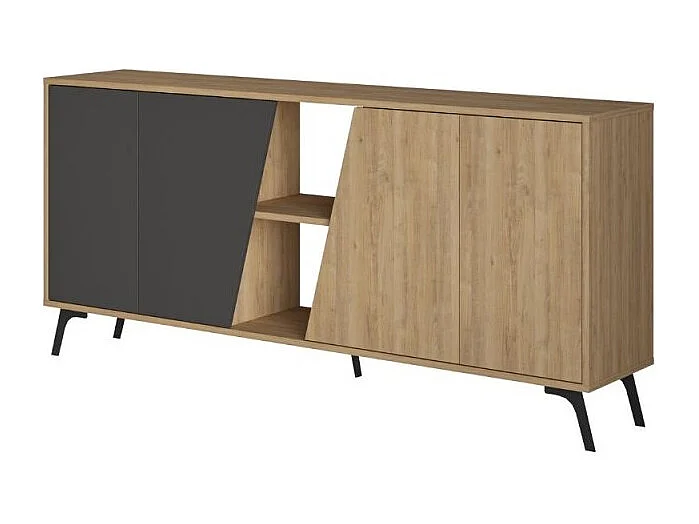 Madia 4 ante Fiona 180x35,6x82H colore rovere e antracite