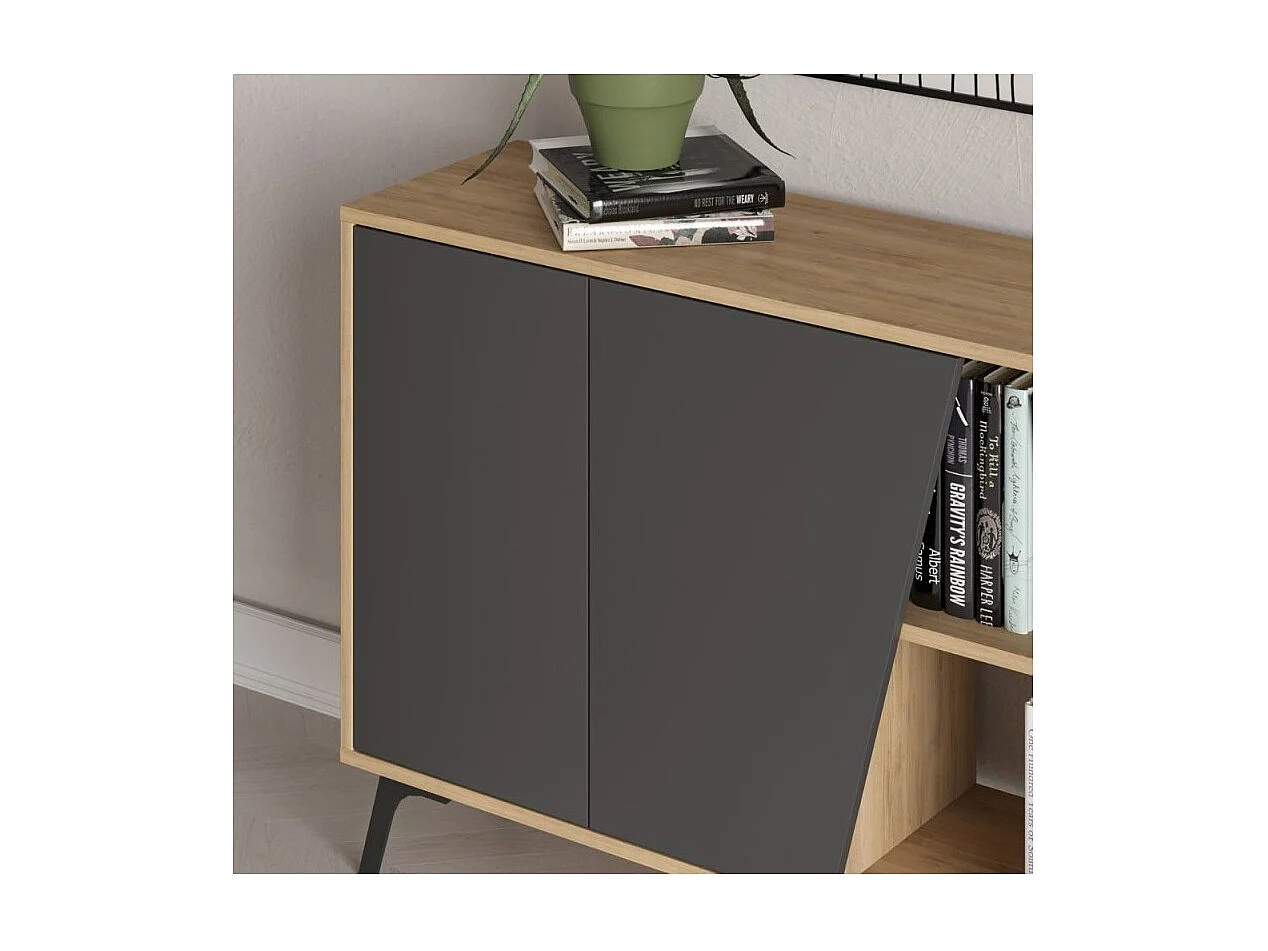 Madia 4 ante Fiona 180x35,6x82H colore rovere e antracite