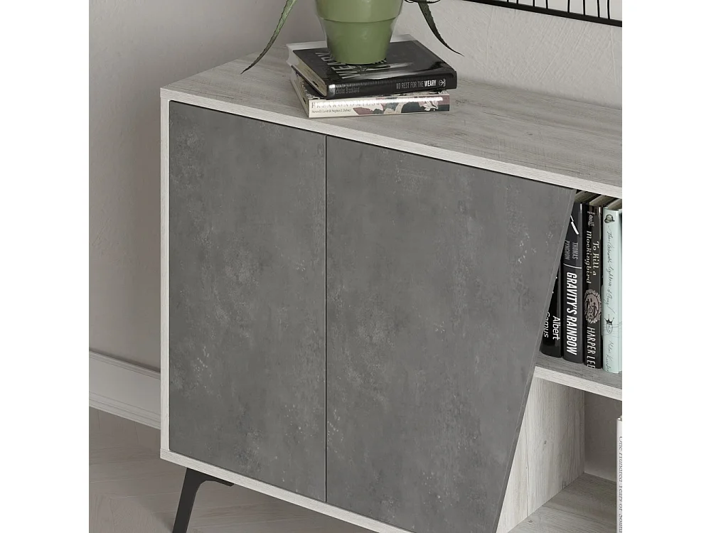 Madia 4 ante Fiona 180x35,6x82H colore rovere e antracite