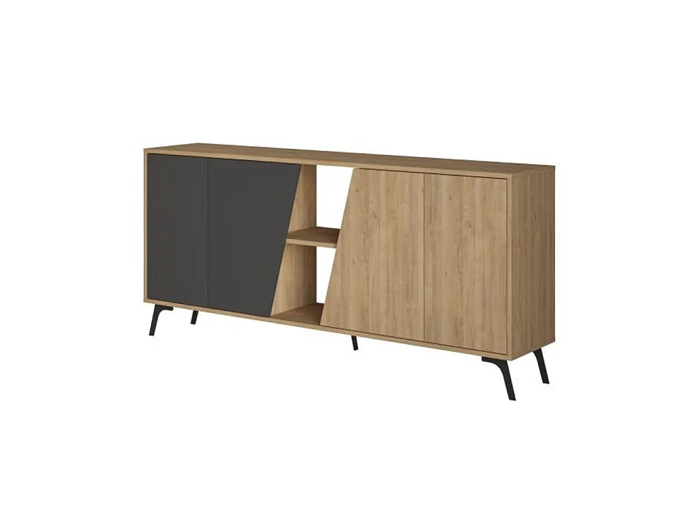 Madia 4 ante Fiona 180x35,6x82H colore rovere e antracite