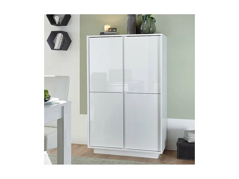 Mobile contenitore 4 ante bianco lucido Ice 92x43x145H