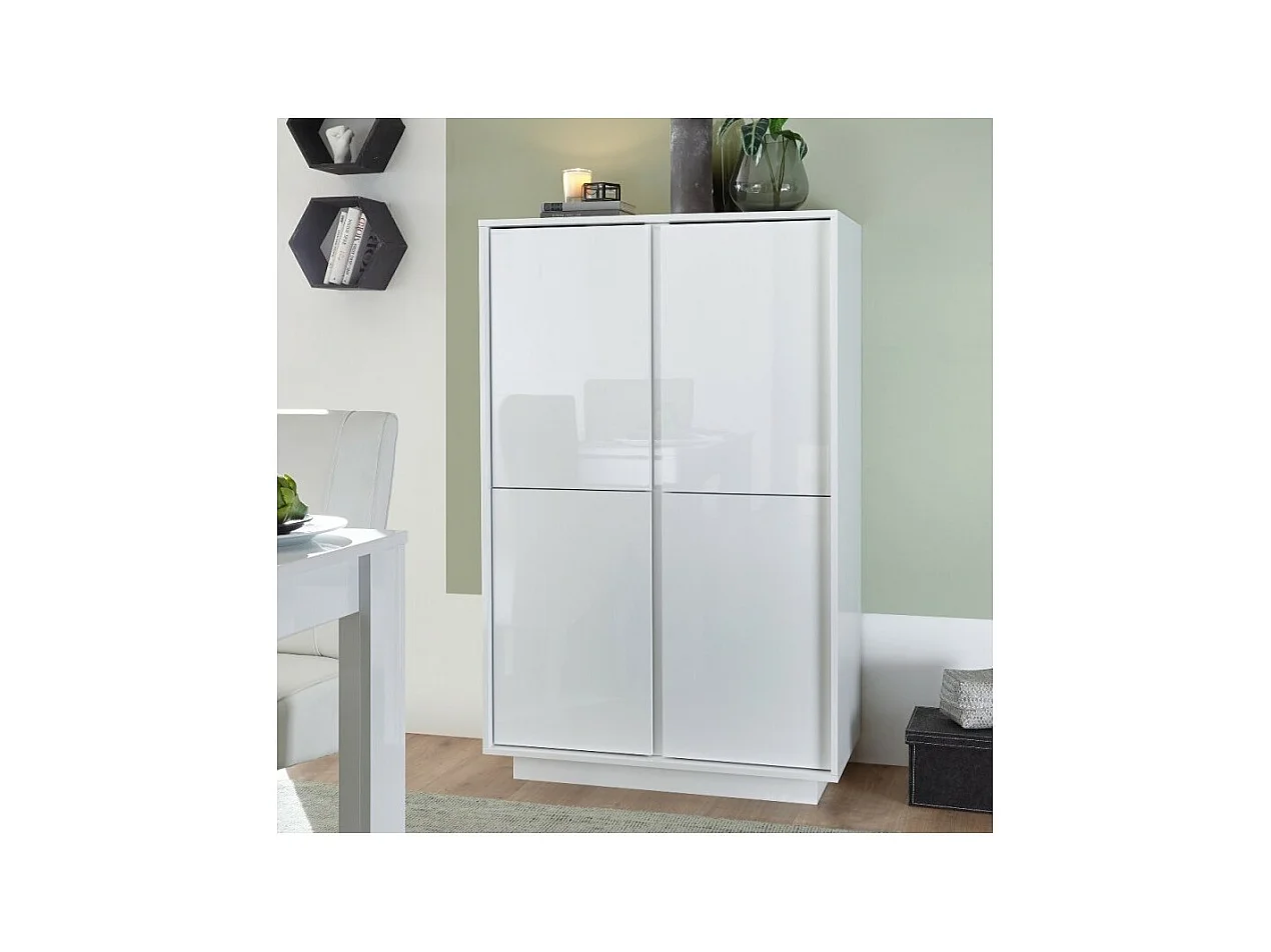 Mobile contenitore 4 ante bianco lucido Ice 92x43x145H