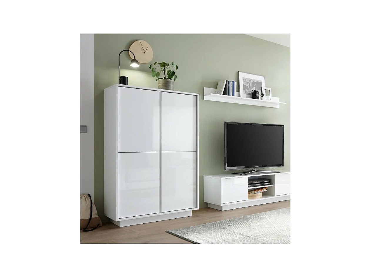 Mobile contenitore 4 ante bianco lucido Ice 92x43x145H