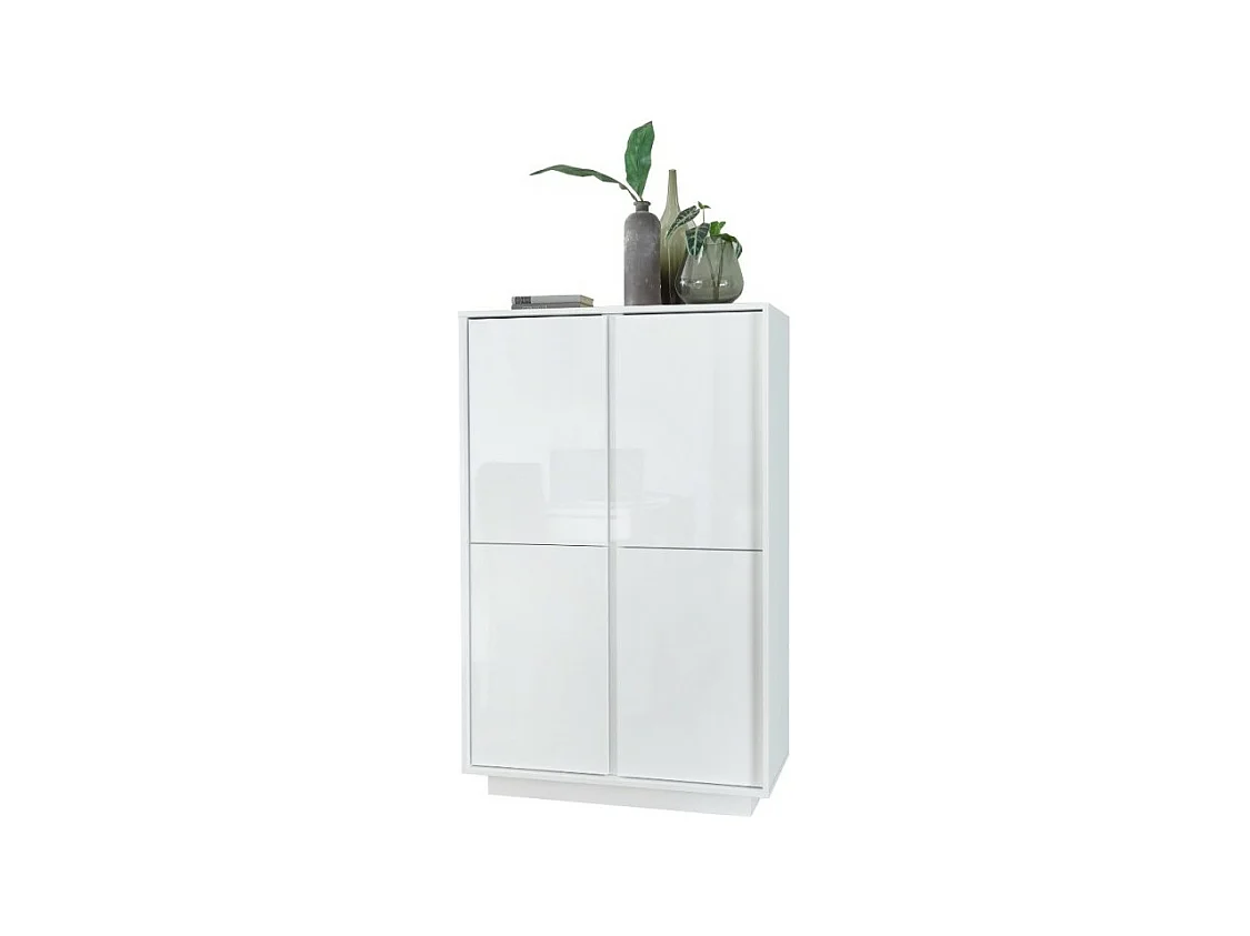 Mobile contenitore 4 ante bianco lucido Ice 92x43x145H