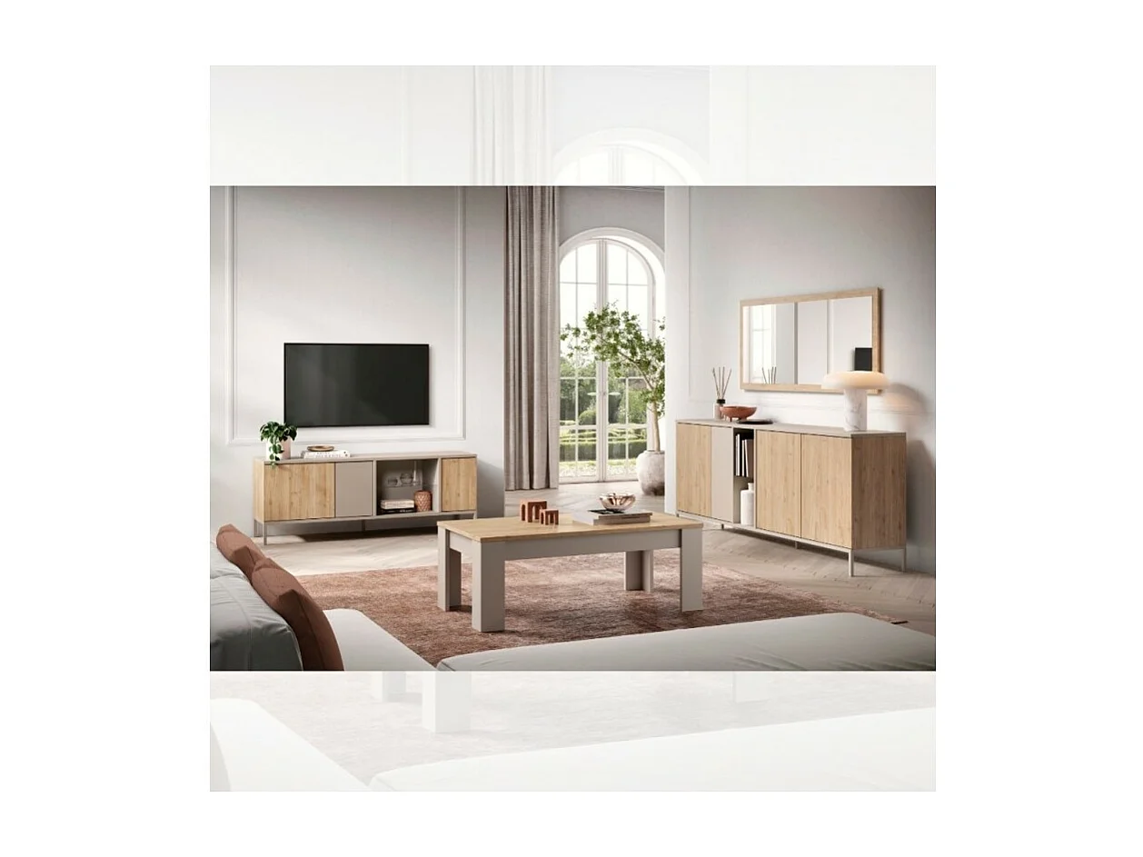 Madia 4 ante doppio colore cashmere e rovere cadiz Brando 210x43x86H