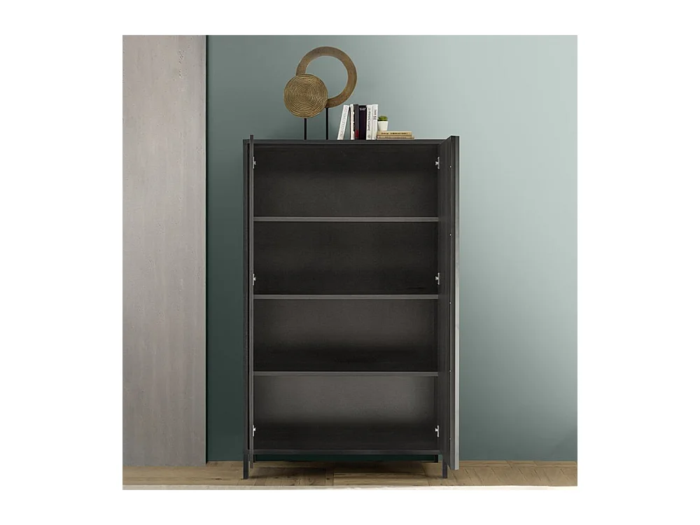 Madia alta contenitore 2 ante Giugi 106x40x177 colore nero frassinato