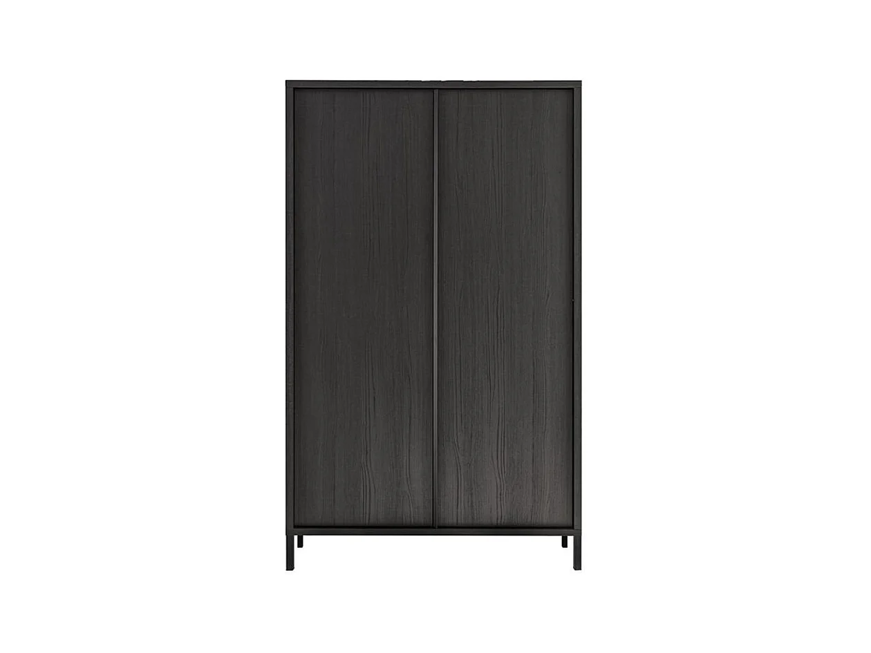 Madia alta contenitore 2 ante Giugi 106x40x177 colore nero frassinato