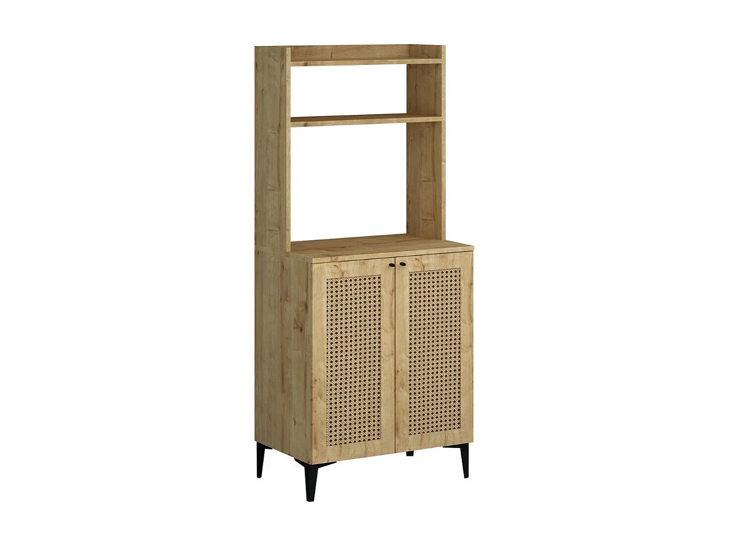 Credenza alta 2 ante e vani a giorno Zanne colore rovere