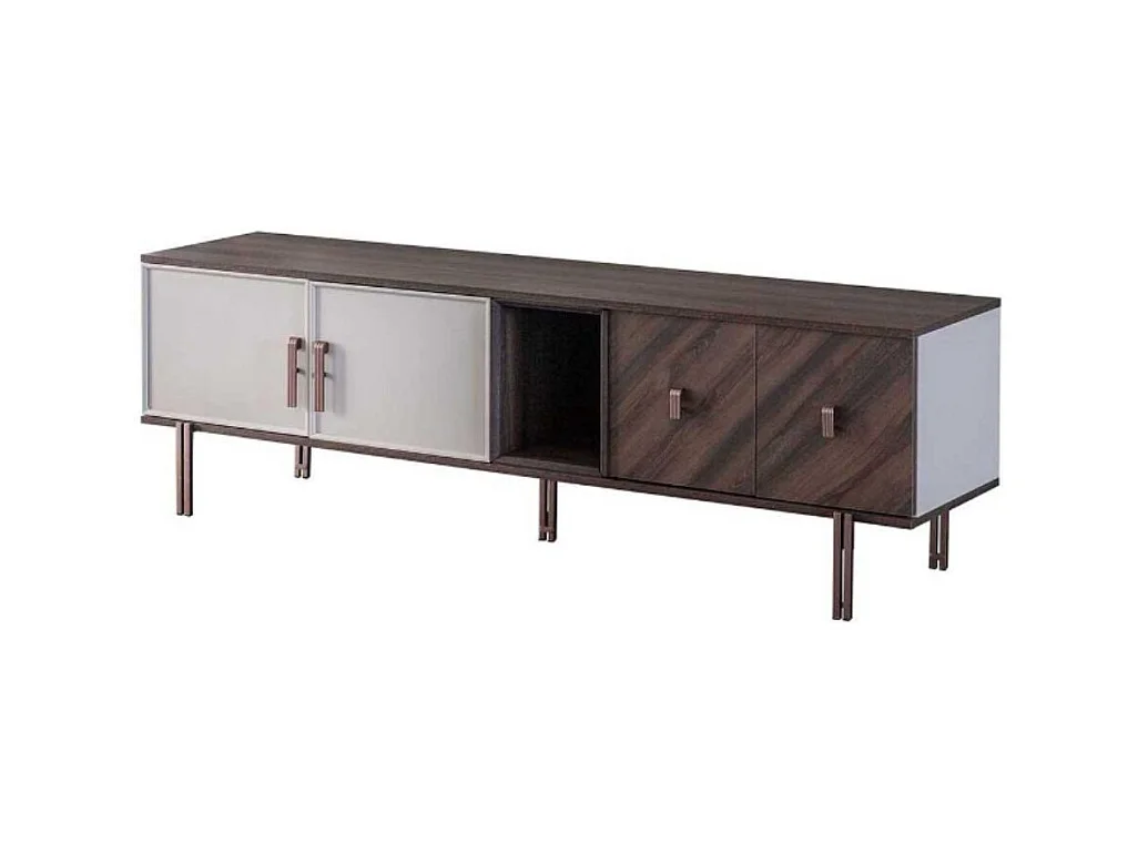 Mobile porta Tv 4 ante Merlin 195x47.6x60H finitura Mozambik spatolato