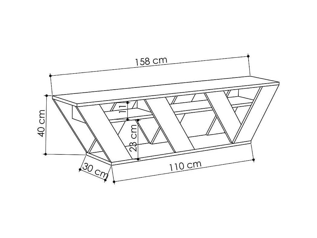 Porta TV Ralla 158x30x40h colore antracite