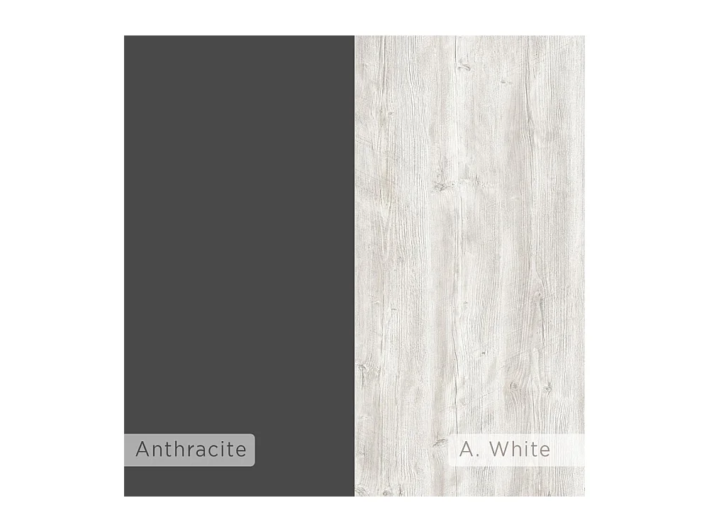 Mobile porta Tv 2 ante Klappe 125,5x33x56,5 bianco vintage e struttura antracite