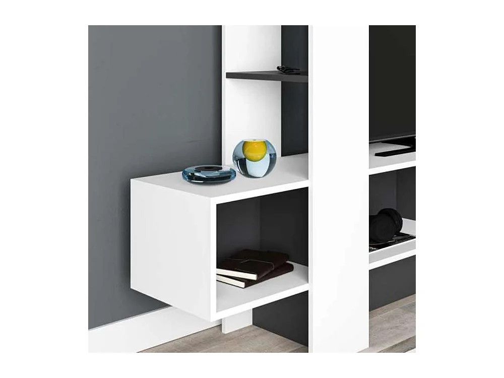 Mobile porta Tv Troya con anta a ribalta 180 cm colore bianco antracite