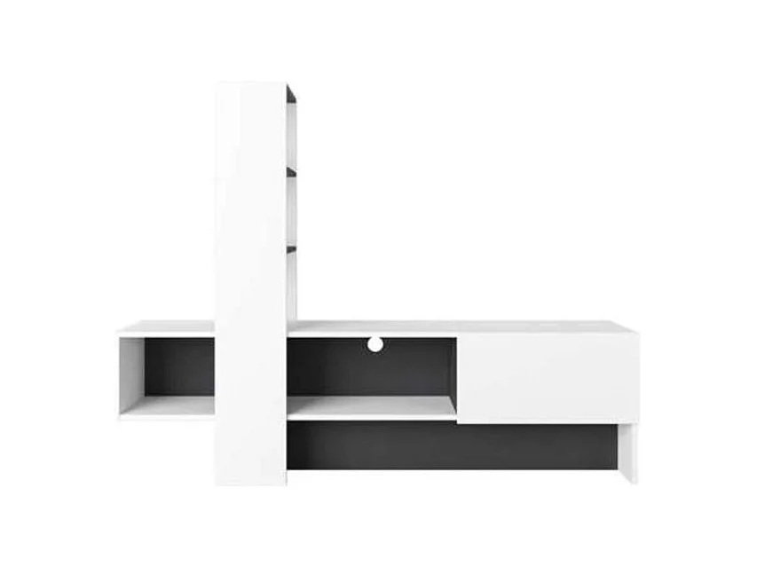 Mobile porta Tv Troya con anta a ribalta 180 cm colore bianco antracite