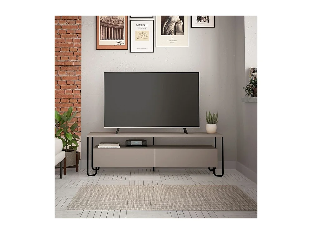 Mobile porta Tv due ante Cornea 150 cm colore tortora