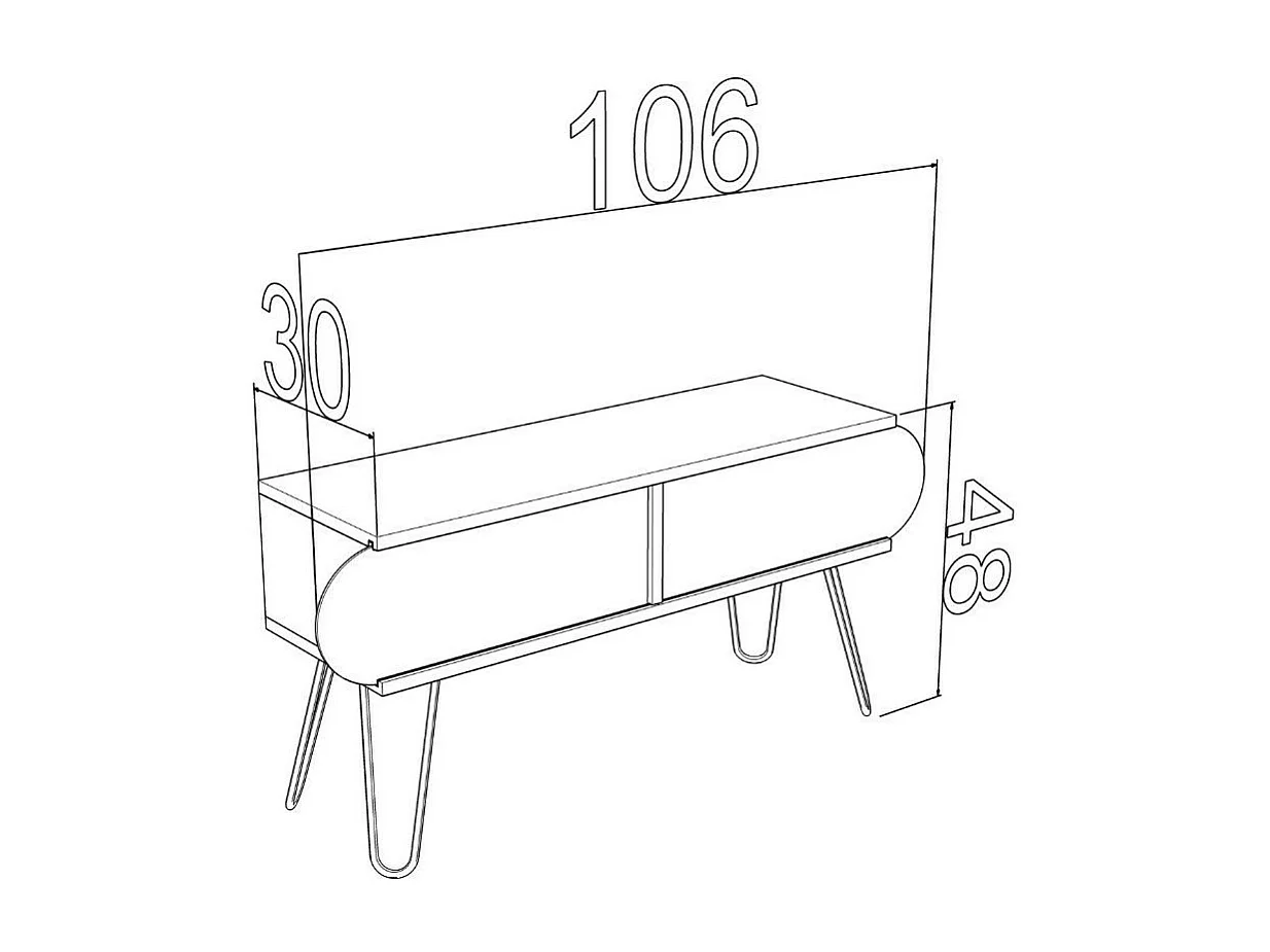 Mobile porta Tv Illia 106x30x48H MT190111 colore noce