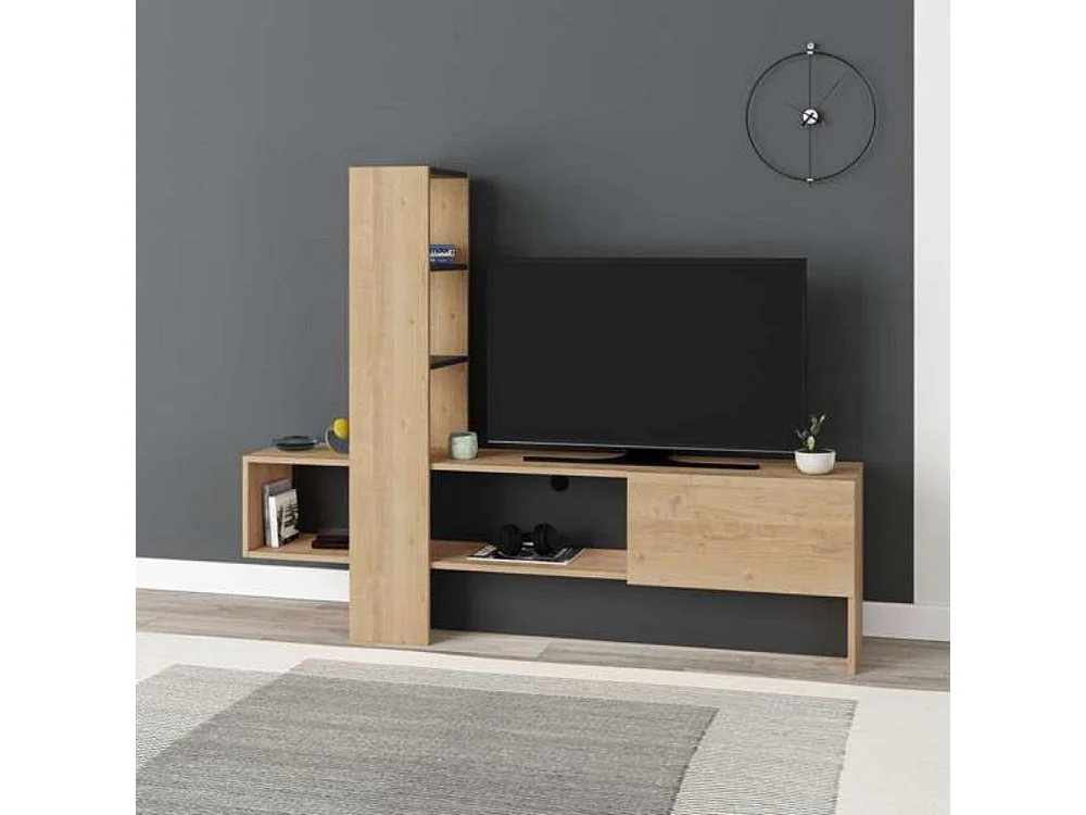 Mobile porta Tv Troya con anta a ribalta 180 cm colore rovere antracite