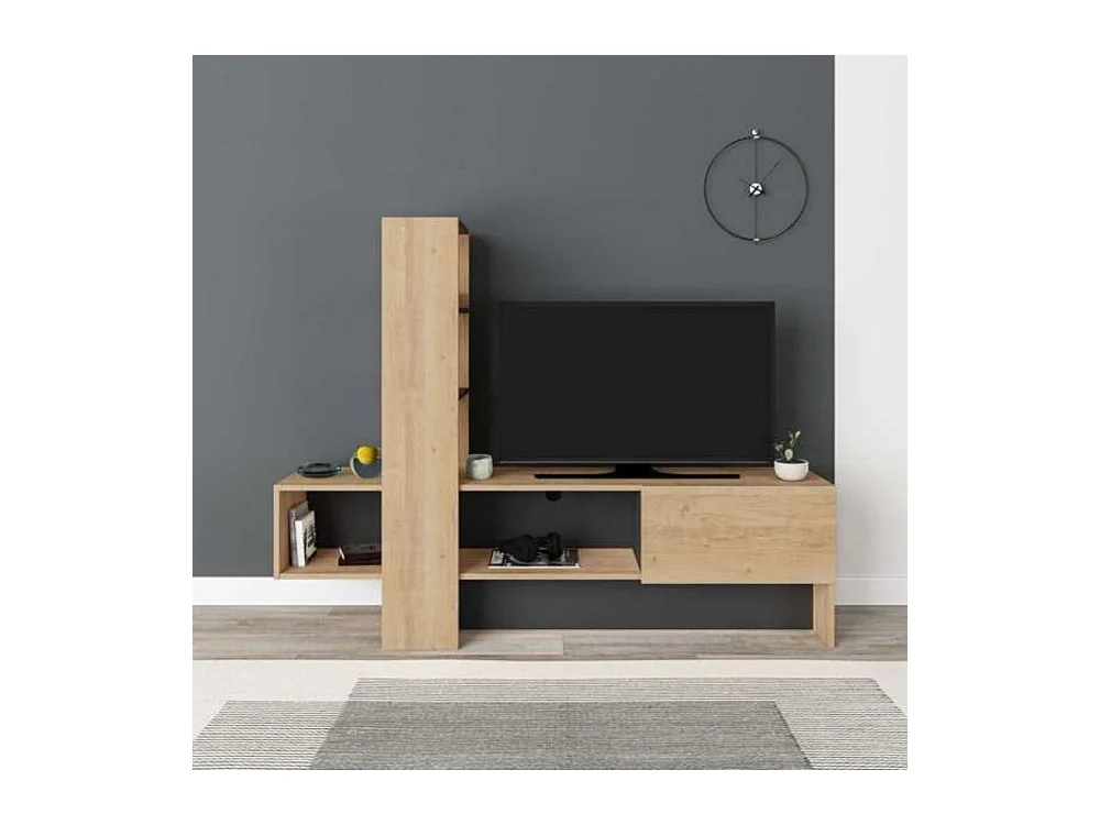 Mobile porta Tv Troya con anta a ribalta 180 cm colore rovere antracite