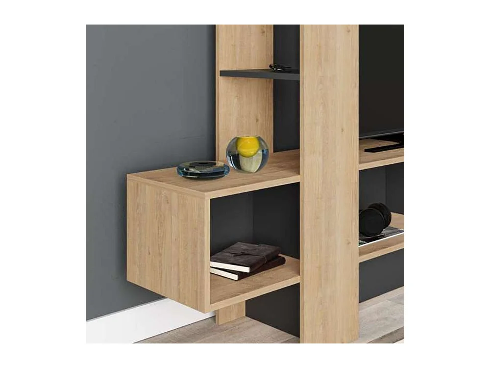 Mobile porta Tv Troya con anta a ribalta 180 cm colore rovere antracite