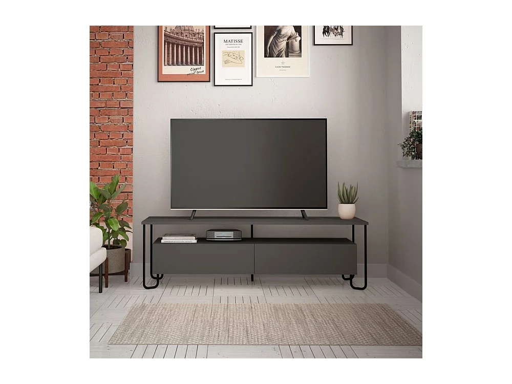 Mobile porta Tv due ante Cornea 150 cm colore antracite