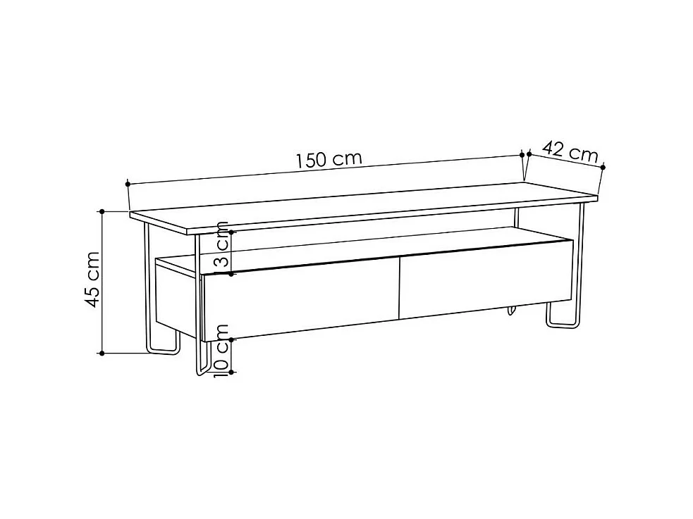 Mobile porta Tv due ante Cornea 150 cm colore antracite