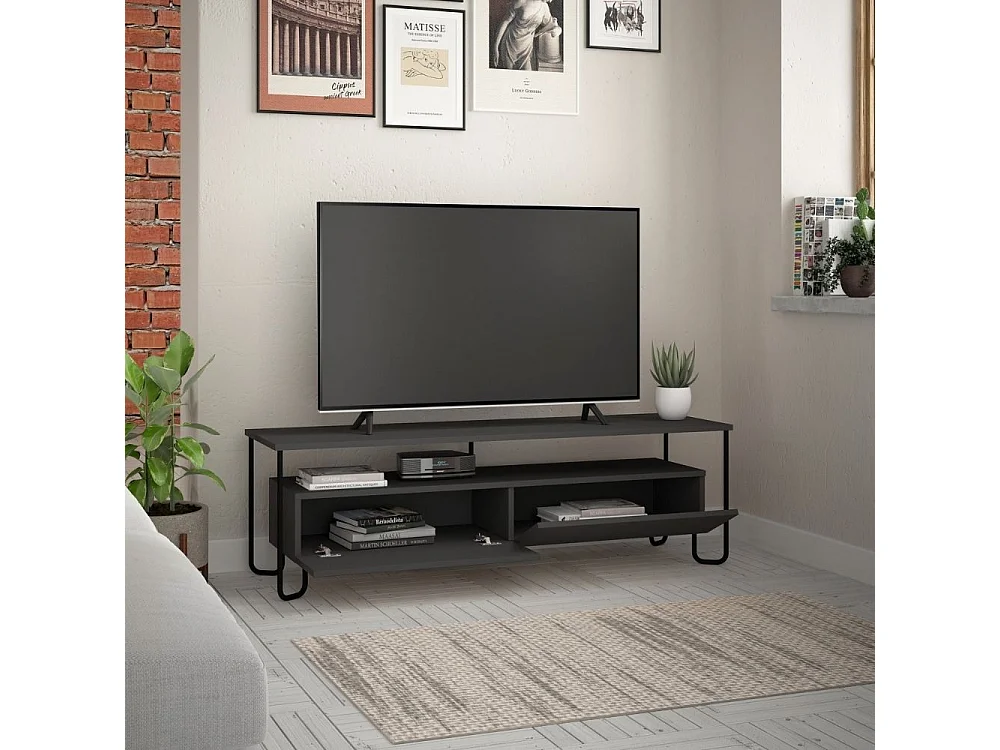 Mobile porta Tv due ante Cornea 150 cm colore antracite