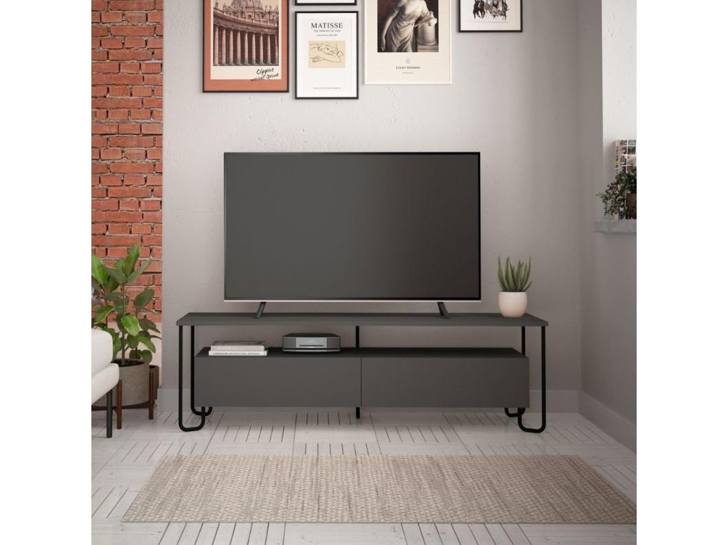 Mobile porta Tv due ante Cornea 150 cm colore antracite