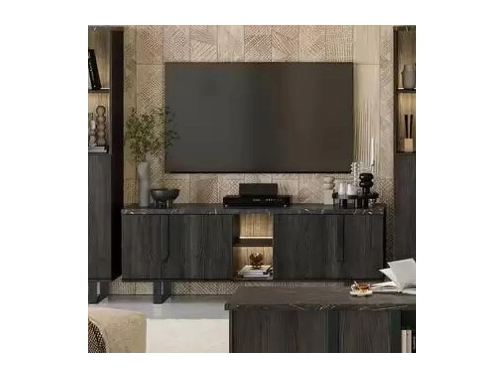 Mobile porta Tv 4 ante Zaira 165x49x60h palissandro nero