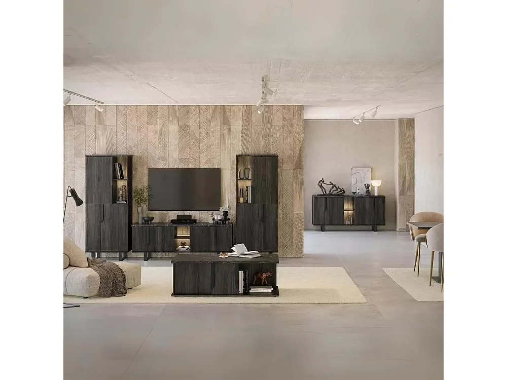 Mobile porta Tv 4 ante Zaira 165x49x60h palissandro nero