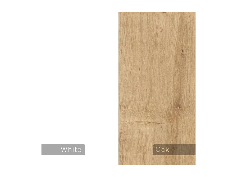 Mobile porta Tv 2 ante Klappe 125,5x33x56,5 bianco e struttura rovere