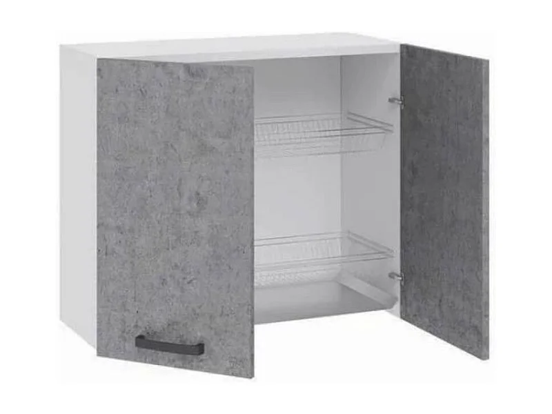 Pensile scolapiatti 80 cm due ante colore cemento