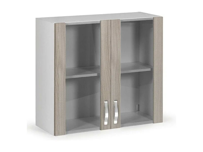 Vetrina pensile per cucina doppia anta 80 cm colore olmo