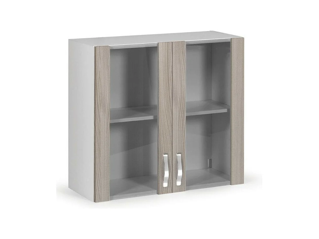 Vetrina pensile per cucina doppia anta 80 cm colore olmo