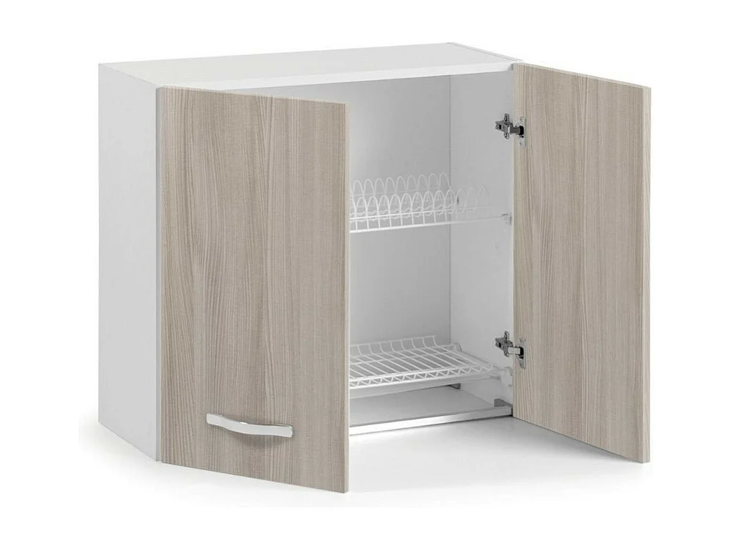 Pensile scolapiatti 80 cm due ante colore olmo