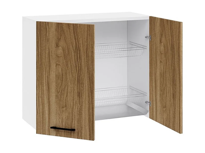 Pensile scolapiatti 80 cm due ante colore noce naturale