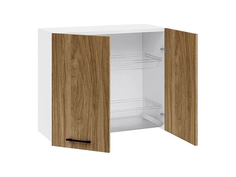 Pensile scolapiatti 80 cm due ante colore noce naturale