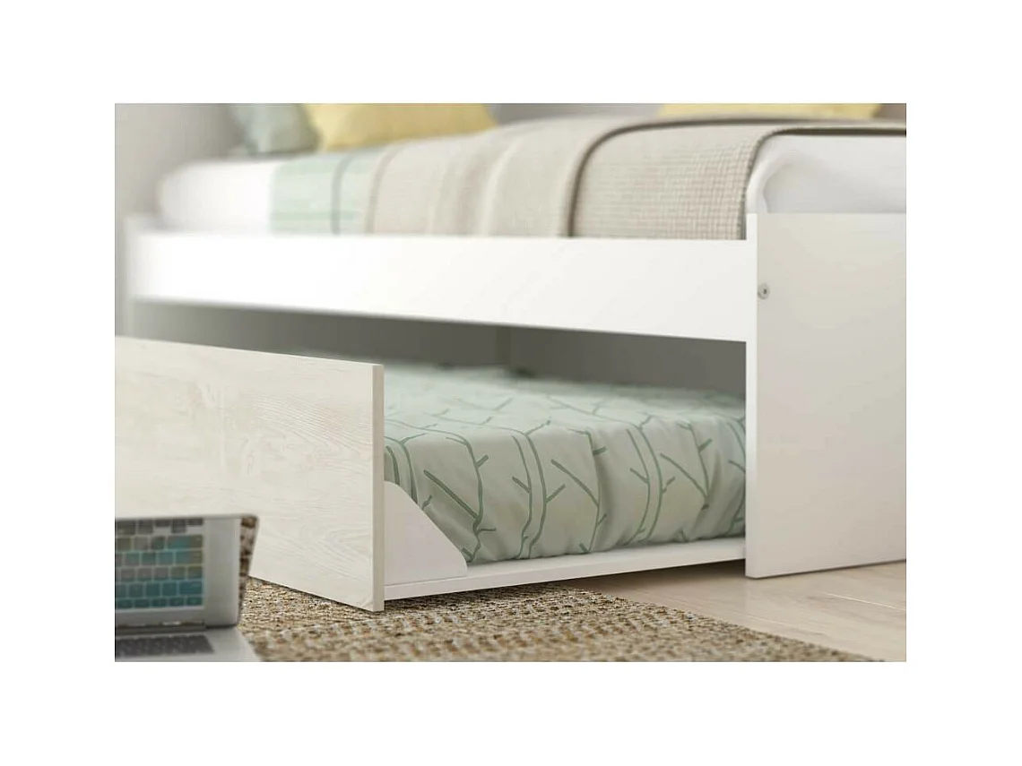 Cameretta a ponte con letto estraibile 6007 colore bianco e rosa antico reversibile