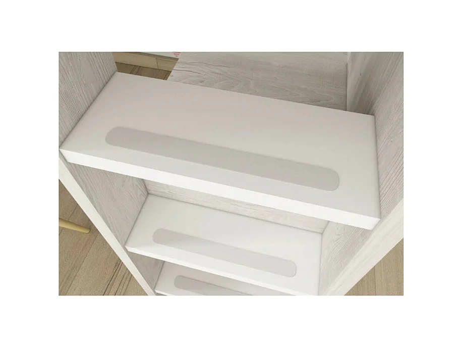 Letto a soppalco bianco consumato e bianco con scrivania 2278