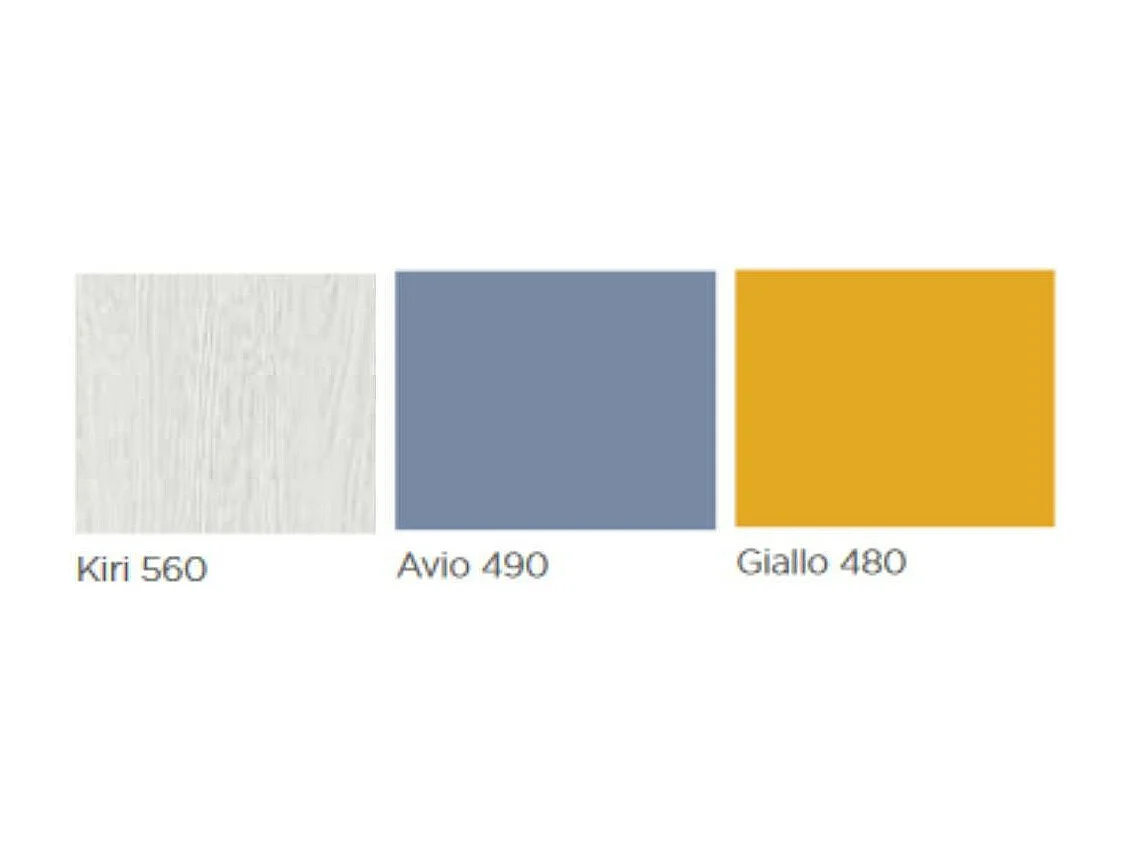 Cameretta soppalco con 3 letti Milly kiri avio giallo