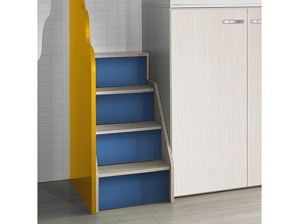 Cameretta soppalco con 3 letti Milly kiri avio giallo