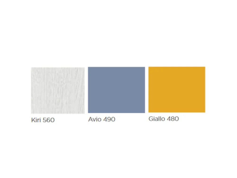 Cameretta soppalco con 3 letti Milly kiri avio giallo